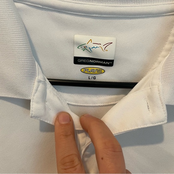 Greg Norman Collection Golf White Long Sleeve Polo Shirt Men’s Size Large - Picture 3 of 6